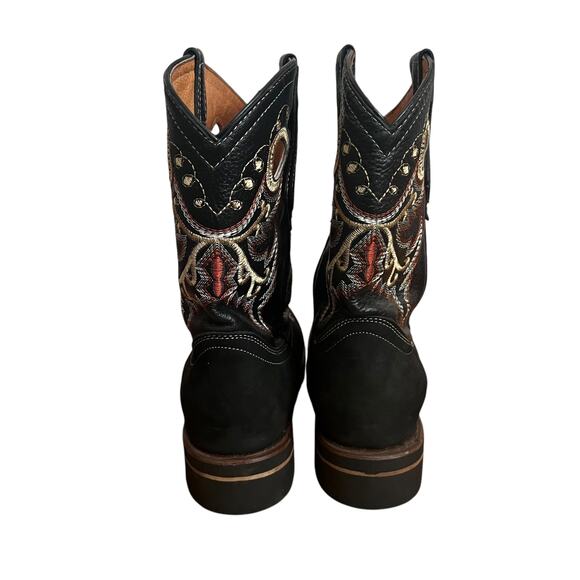 La Sierra Leather Square Toe Embroidered Western Boots Size 8 - Picture 4 of 14
